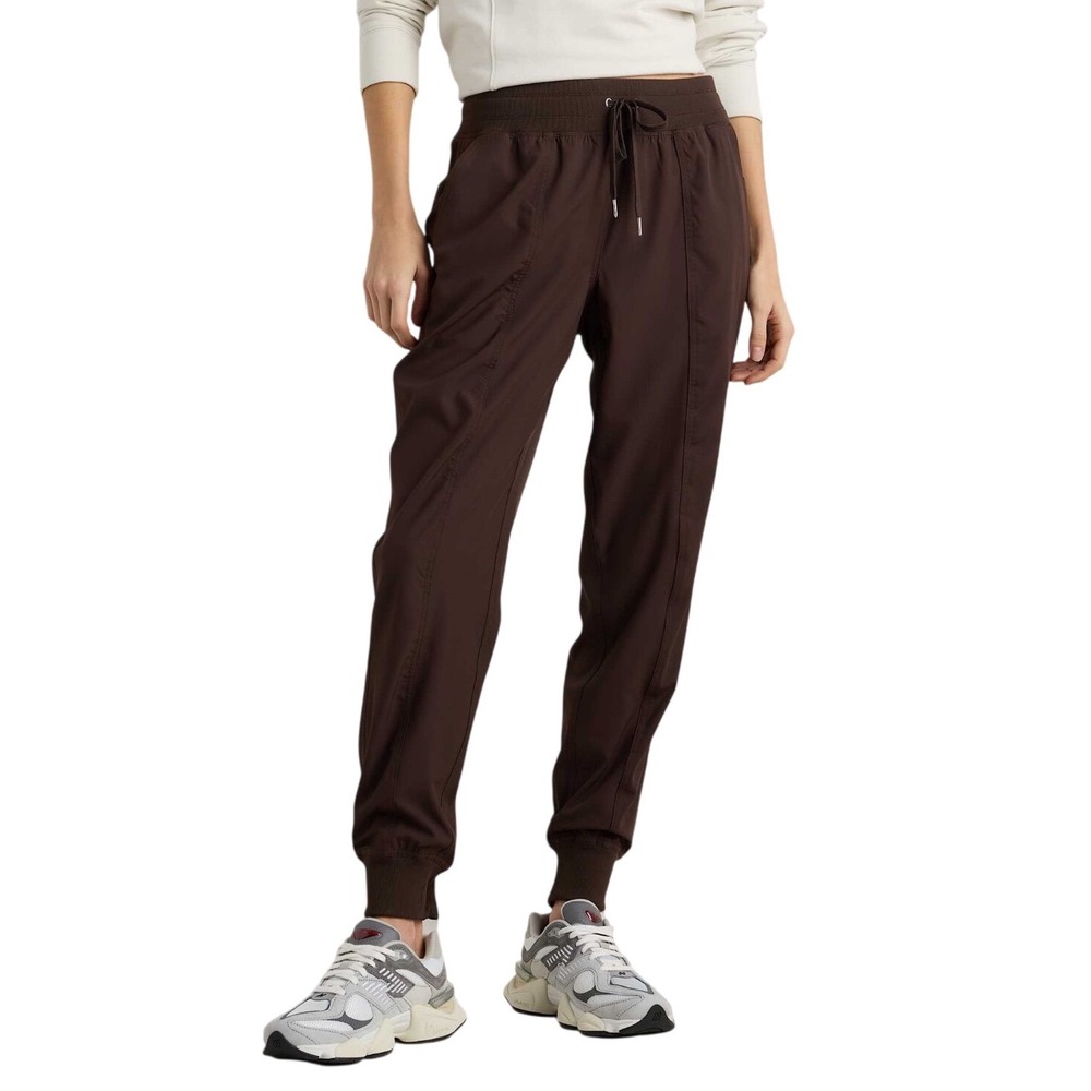 Quince Performance Tech Mid Rise Jogger Pants Coffee Bean Brown Athleisure S